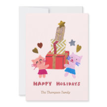 lindos gatos com caixas de presentes rosa