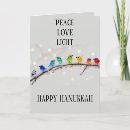 Cartão De Festividades Lindos Pássaros Paz Amor Luz Hanukkah 