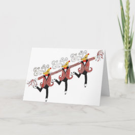 Cartão De Festividades Linha de coro da rena