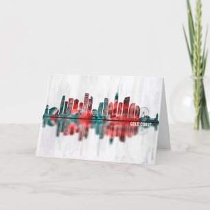 Cartão De Festividades Linha do Skyline da Austrália Dourada