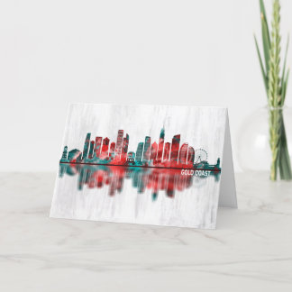 Cartão De Festividades Linha do Skyline da Austrália Dourada