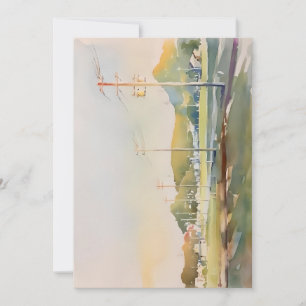 Cartão De Festividades Linhas De Energia Em Aquarela