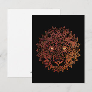 Cartão De Festividades Lion Mandala Ornamental, Lion Mandala Desenhado À 