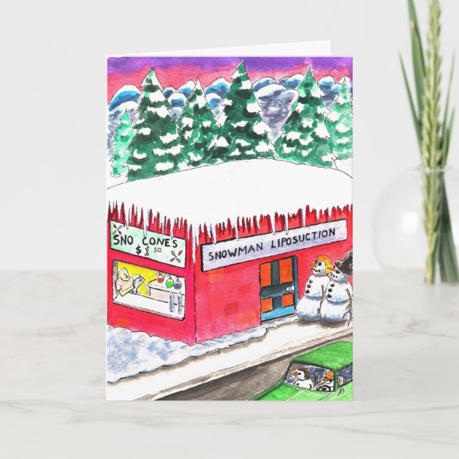Cartão De Festividades Lipoaspiração de Snowman (Frente)