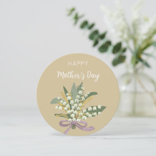 Cartão De Festividades Lírio-do-vale Feliz Dia das Mães