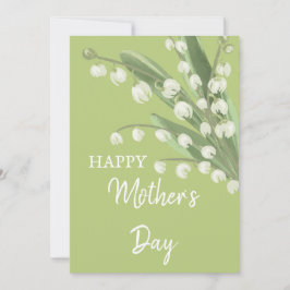 Cartão De Festividades Lírio-do-Valle Floral Feliz Dia das Mães