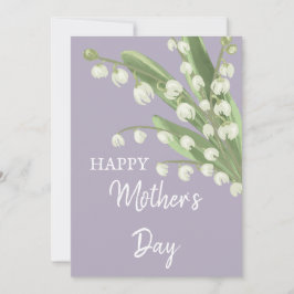Cartão De Festividades Lírio-do-Valle Floral Feliz Dia das Mães
