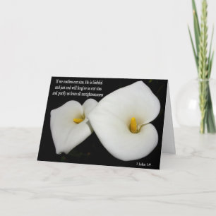 Cartão De Festividades lírios com placa de páscoa de script