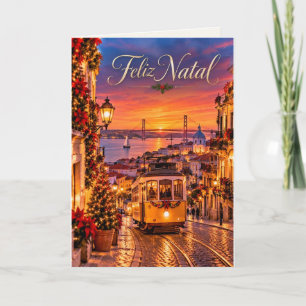 Cartão De Festividades Lisboa Portugal Feliz Natal Natal