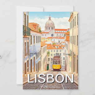Cartão De Festividades Lisboa Portugal Pantheon Alfama Watercolor