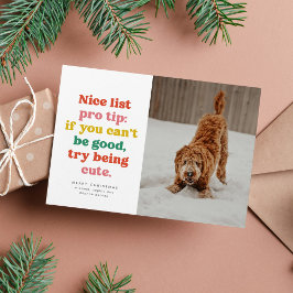 Cartão De Festividades Lista bonita foto engraçada fofa colorida Natal