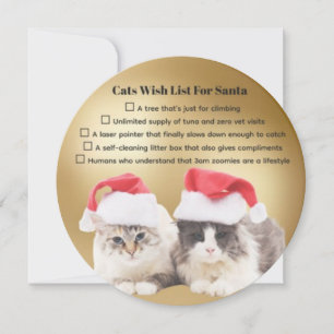 Cartão De Festividades Lista de Desejos de Gatos Engraçados para o Papai 
