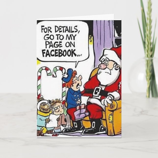 Cartão De Festividades Lista de Natal do Facebook (Frente)