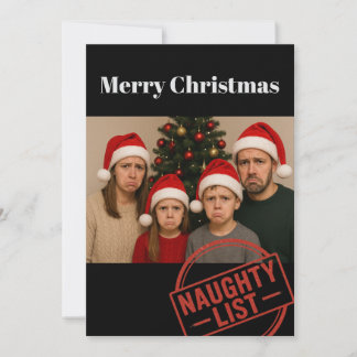 Cartão De Festividades Lista de Travessos Natal Divertido Foto de Família