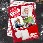 Cartão De Festividades Lista Legal de Papais noeis de Natal Engraçados |<br><div class="desc">Mostre os 'recibos' do seu status legal confirmado com um Cartões de foto de Natal adoravelmente fofo com os próprios Papais noeis dando os polegares nos arquivos de fotos de sua lista legal. Com um enorme selo de aprovação no topo à esquerda, esta engraçada carta de cartões de natal de...</div>