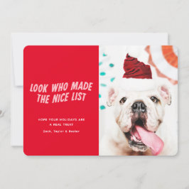 Cartão De Festividades Lista Nice | Foto de Cão Feriado de Natal