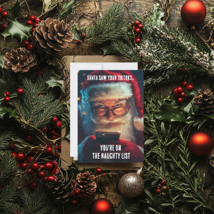 Cartão De Festividades Lista travessa do Papai Noel engraçado TikTok Humo
