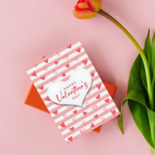 Cartão De Festividades Listra de Amor Rosa Dia dos Namorados Fofo