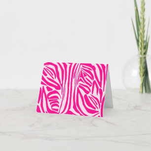 Cartão De Festividades Listras de zebra rosa