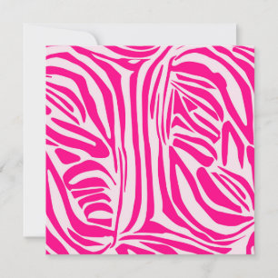 Cartão De Festividades Listras de zebra rosa
