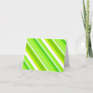 Cartão De Festividades Listras doces em camadas - verde limão e branco