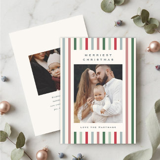 Cartão De Festividades Listras Modernas Suaves 2 Foto Natal