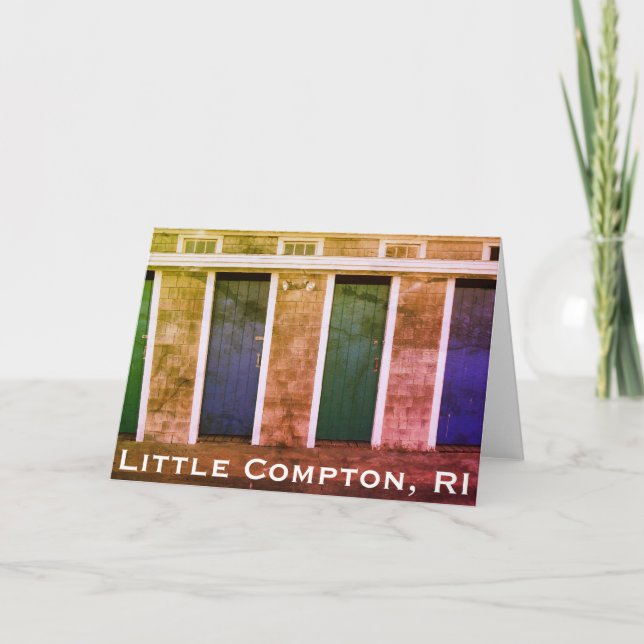 Cartão De Festividades Little Compton, RI Summer Beach Cabanas (LC) (Frente)