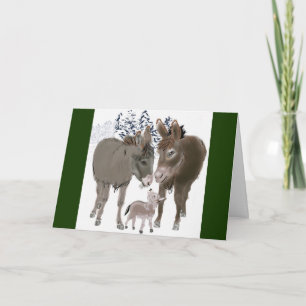Cartão De Festividades Little Donkey at Christmas