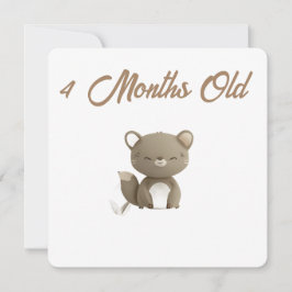 Cartão De Festividades Little Forest Friends Baby Milestone Card –4 Month