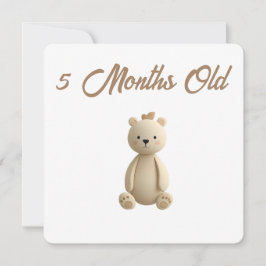 Cartão De Festividades Little Forest Friends Baby Milestone Card –5 Month