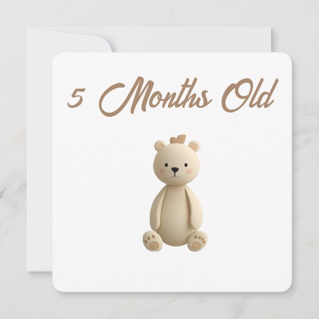 Cartão De Festividades Little Forest Friends Baby Milestone Card –5 Month (Frente)