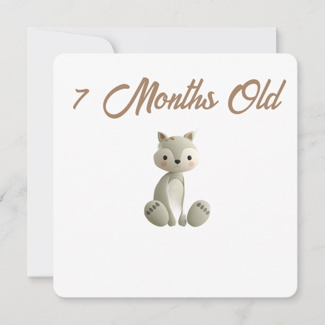 Cartão De Festividades Little Forest Friends Baby Milestone Card – 7 Mont (Frente)