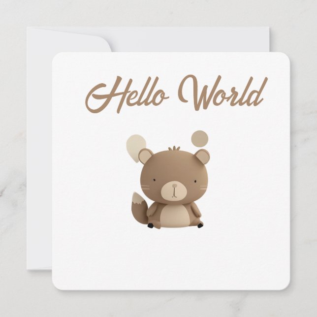 Cartão De Festividades Little Forest Friends Baby Milestone Card – Hello  (Frente)