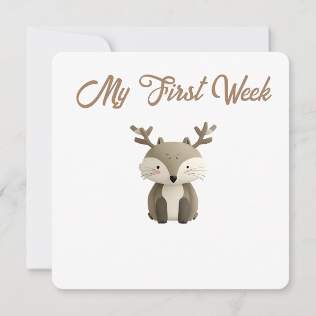 Cartão De Festividades Little Forest Friends Baby Milestone Card – My Fir (Frente)