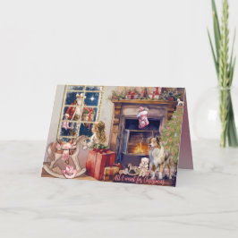 Cartão De Festividades Little Girl, Pink Cowboy Boots for Christmas Card