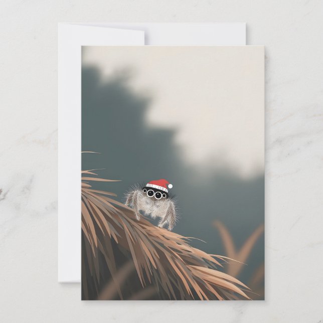 Cartão De Festividades Little Jumping Spider on a Christmas Tree Cards (Frente)