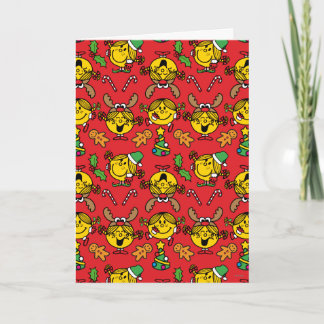 Cartão De Festividades Little Miss Sunshine Red Christmas Pattern