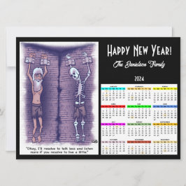 Cartão De Festividades Live A Little Ano novo Holiday Calenday Card