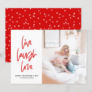 Cartão De Festividades Live Laugh Love Letting White Dia de os namorados