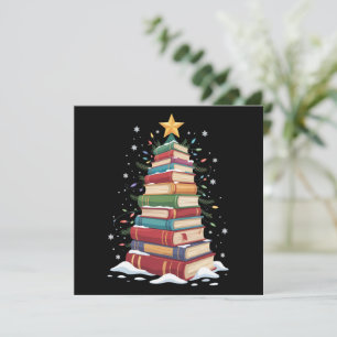 Cartão De Festividades Livro Árvore de Natal Amante de Livros Professora