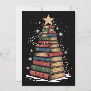 Cartão De Festividades Livro Árvore de Natal Professor Bibliotecário Xmas