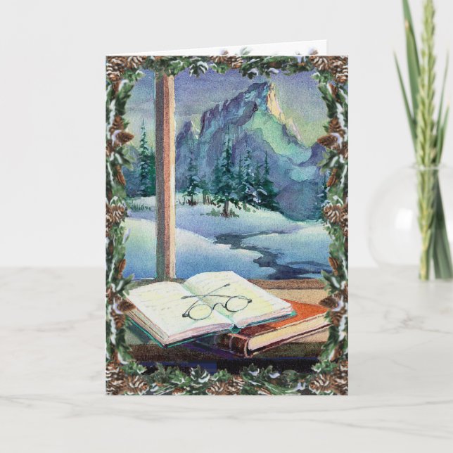 Cartão De Festividades LIVROS, especs. & GRINALDA por SHARON SHARPE (Frente)