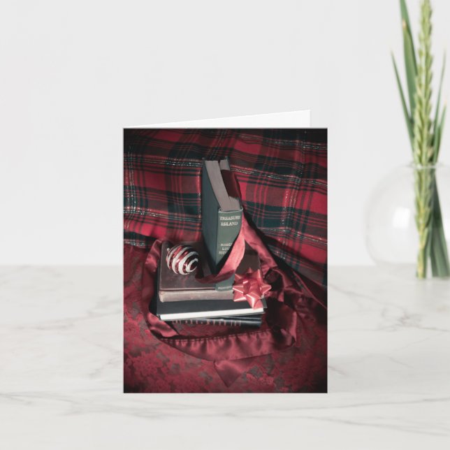 Cartão De Festividades Livros para os feriados (Frente)