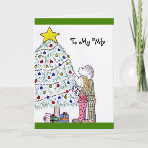 Cartão De Festividades Lizzy's People Merry Christmas To My Wife Card