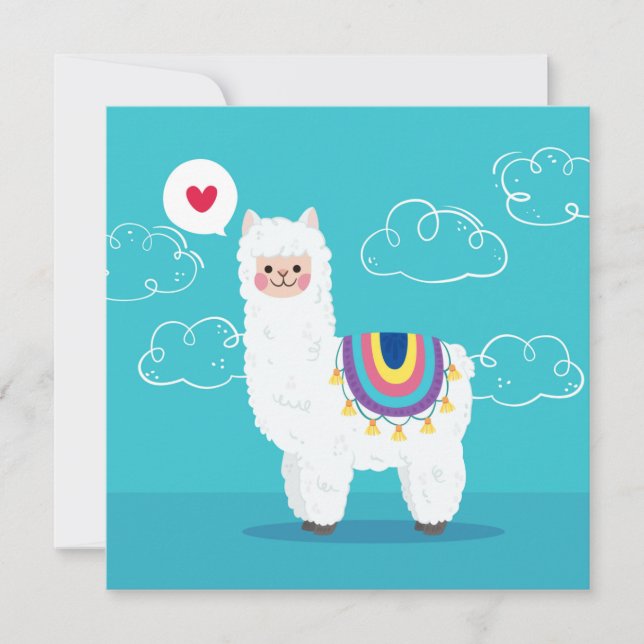 Cartão De Festividades Llama (Frente)