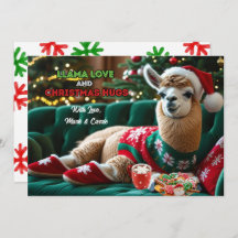 Llama Love Christmas Hugs Personalizado
