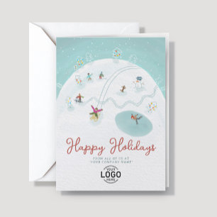 Cartão De Festividades Logo Divertido e Caprichoso Alegria de Inverno Neg