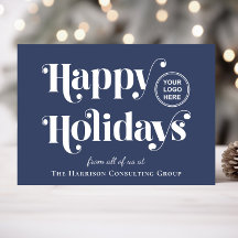 Logótipo comercial Código QR Azul Natal Corporativ