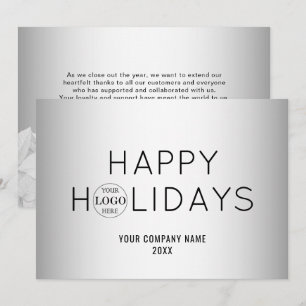 Cartão De Festividades Logotipo comercial da Cinza desfocada