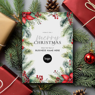 Cartão De Festividades Logotipo comercial moderno de Natal feliz